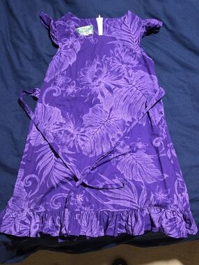 Two Palms Girls Purple Tropical Shift Dress